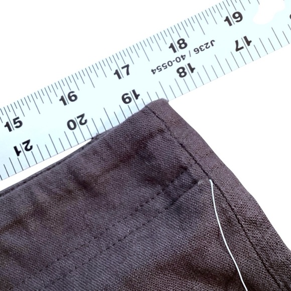 Envision Studio‎ Linen Blend Crop Straight Leg Mid-Rise Pants Size 12 Gray Blue - Picture 4 of 10